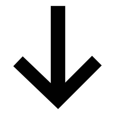 Bu resim, yönü, odaklanmayı ve topraklamayı sembolize eden, aşağı doğru inen koyu siyah bir ok gösteriyor. İniş, seyrüsefer veya daha düşük seviyelerde veya alanlarda vurgu temaları için ideal.