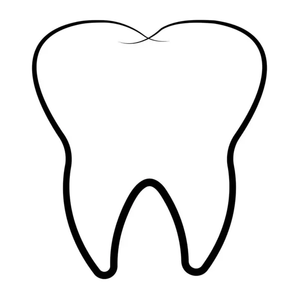 Pürüzsüz kıvrımları, ağız sağlığını, temizliği ve modern dişçiliği sembolize eden parlak, siyah beyaz bir diş çizgisi içeren minimalist bir diş bakım logosu..