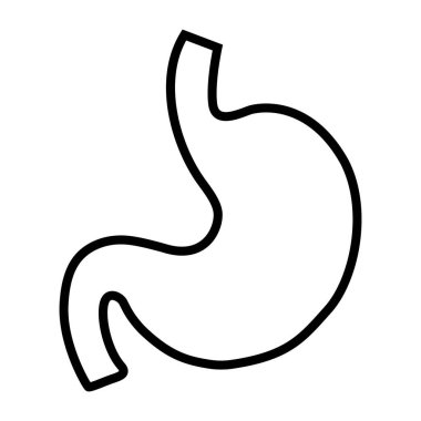 Sağlıklı bir midenin temiz ve detaylı bir temsili, anatomik şeklini modern ve minimal bir tasarım ile sergiliyor, tıbbi veya sağlıklı projeler için ideal..
