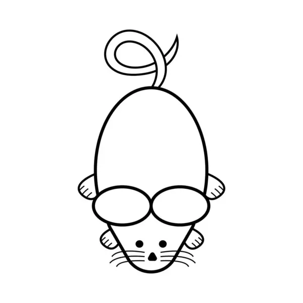 Sevimli ve minimalist bir fare çizimi, neşeli bir ifadeyle, çocukların tasarımları, baskıları ve dijital projeleri için mükemmel..