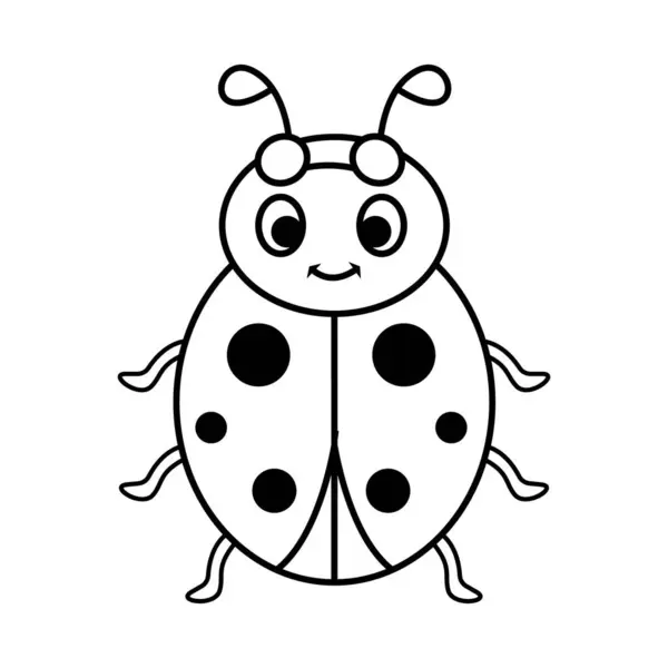 Şirin bir gülümseme ve eğlenceli detaylar içeren basit ve tatlı bir uğur böceği çizimi. Boyama sayfaları, çocuk tasarımları ve doğa temalı çizimler için mükemmel..