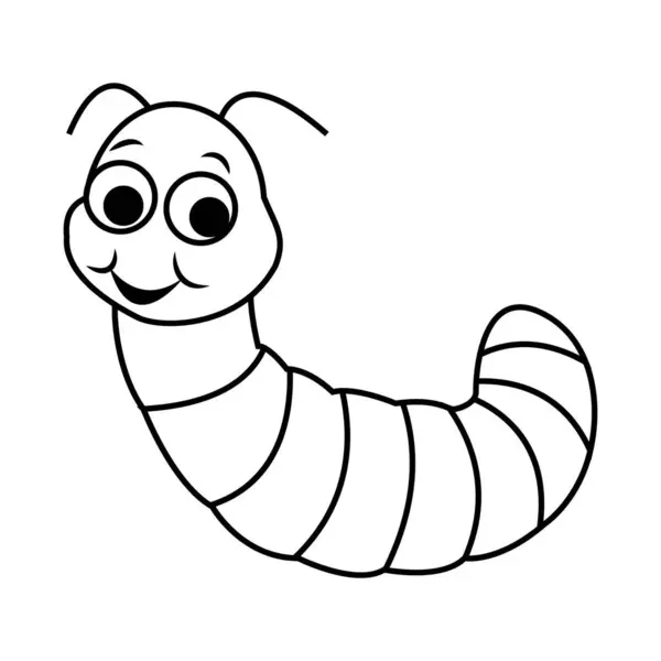 Çekici ve oyuncu bir böcek vektör illüstrasyonunda büyük bir gülümsemesi olan sevimli bir tırtıl. Çocuk tasarımları, eğitim materyalleri ve yaratıcı projeler için mükemmel..