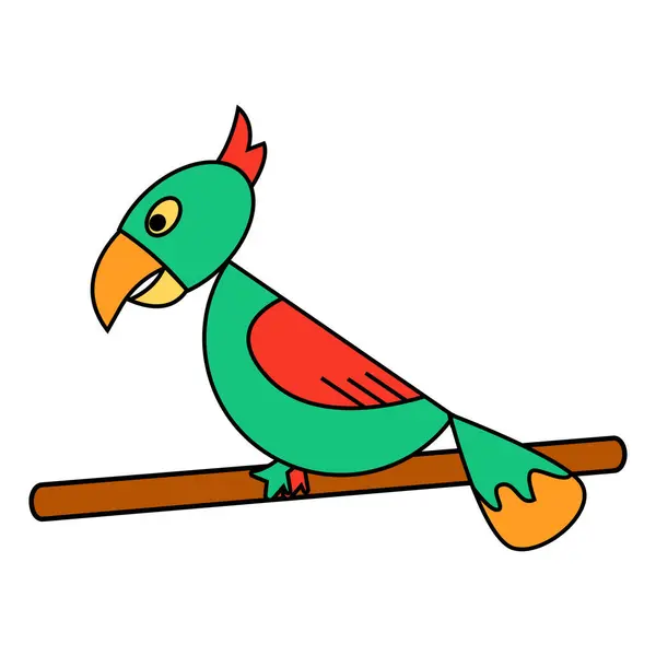 Renkli papağanların canlı bir temsili beyaz bir arka planda zarif, izole edilmiş, çarpıcı tüylerini ve canlı cazibelerini sergileyen bir vektör çizimi..