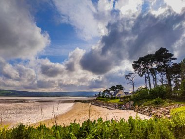 View of the beach and the sea in Ireland, Dungarvan clipart