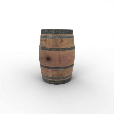 Beyaz arka plan üzerinde şarap varil 