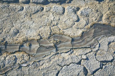 cones of mud volcanoes from which rivers of mud flow clipart