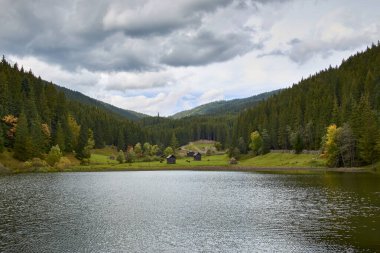 landscape with mountains in Romania clipart