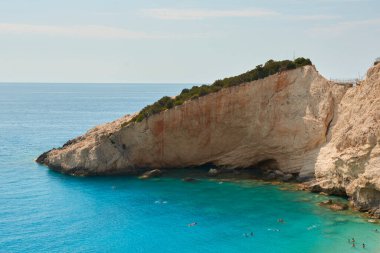 Lefkada 157 adasındaki Egremni plajı.