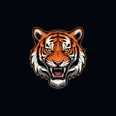 Kızgın kaplan esportu maskot logosu illüstrasyonu