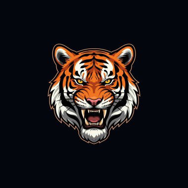 Angry tiger esports mascot logo vector illustration clipart