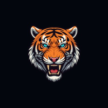 Kızgın kaplan esportu maskot logosu illüstrasyonu