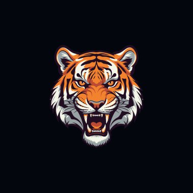 Kızgın kaplan esportu maskot logosu illüstrasyonu