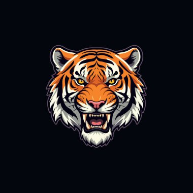 Angry tiger esports mascot logo vector illustration clipart