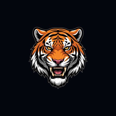 Angry tiger esports mascot logo vector illustration clipart