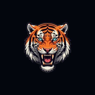 Angry tiger esports mascot logo vector illustration clipart