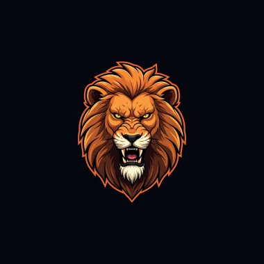 Angry lion esports mascot logo vector illustration clipart