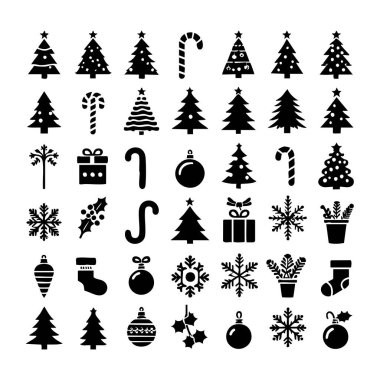 Noel ağacı silueti koleksiyonu