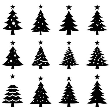Noel ağacı silueti koleksiyonu