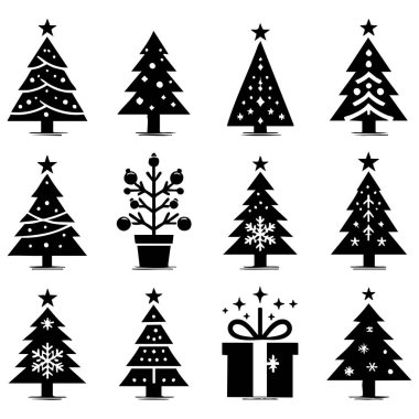 Noel ağacı silueti koleksiyonu