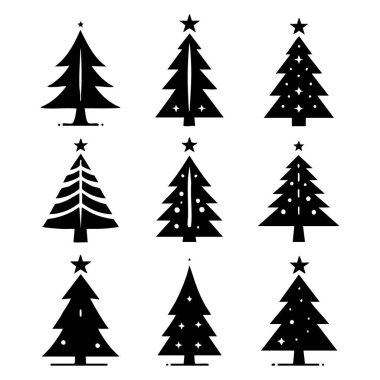 Noel ağacı silueti koleksiyonu