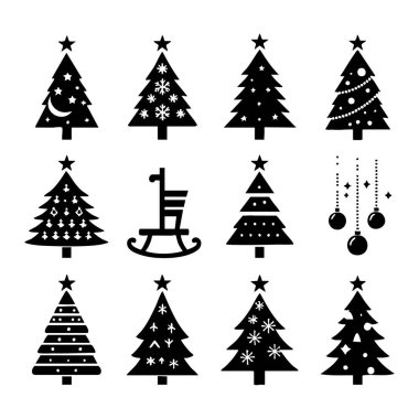 Noel ağacı silueti koleksiyonu