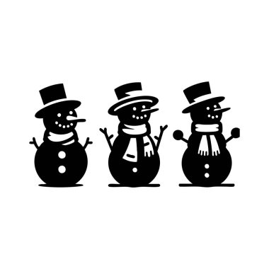 Kardan Adam siluet koleksiyonu vektör çizimi