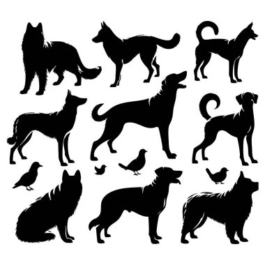 Kardan Adam siluet koleksiyonu vektör çizimi