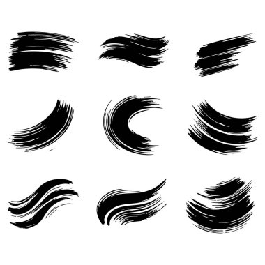 Siluet Fırça Vuruşları kümesi vektörü