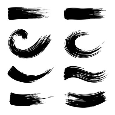 Siluet Fırça Vuruşları kümesi vektörü