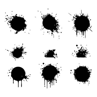 Siluet Fırça Vuruşları kümesi vektörü