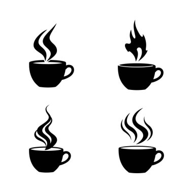 Beyaz arka planda izole kahve fincanı ikonu vektörü. Kahve fincanı vektör simgesi.