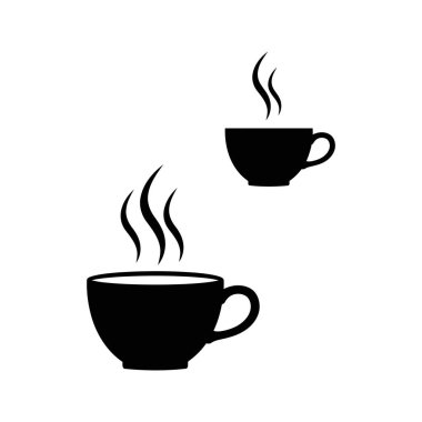 Beyaz arka planda izole kahve fincanı ikonu vektörü. Kahve fincanı vektör simgesi.