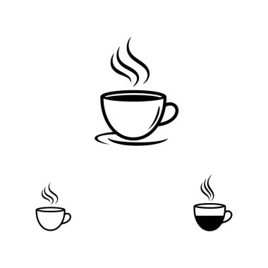 Beyaz arka planda izole kahve fincanı ikonu vektörü. Kahve fincanı vektör simgesi.