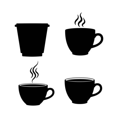 Beyaz arka planda izole kahve fincanı ikonu vektörü. Kahve fincanı vektör simgesi.