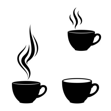 Beyaz arka planda izole kahve fincanı ikonu vektörü. Kahve fincanı vektör simgesi.