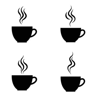 Beyaz arka planda izole kahve fincanı ikonu vektörü. Kahve fincanı vektör simgesi.