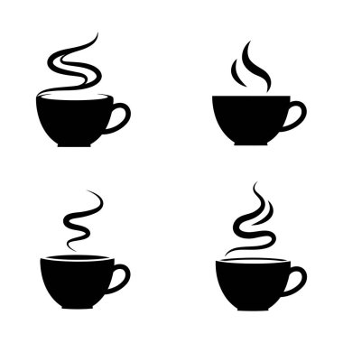 Beyaz arka planda izole kahve fincanı ikonu vektörü. Kahve fincanı vektör simgesi.