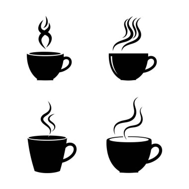 Beyaz arka planda izole kahve fincanı ikonu vektörü. Kahve fincanı vektör simgesi.