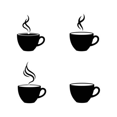 Beyaz arka planda izole kahve fincanı ikonu vektörü. Kahve fincanı vektör simgesi.