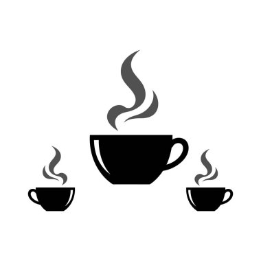 Beyaz arka planda izole kahve fincanı ikonu vektörü. Kahve fincanı vektör simgesi.