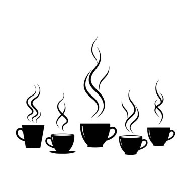 Beyaz arka planda izole kahve fincanı ikonu vektörü. Kahve fincanı vektör simgesi.