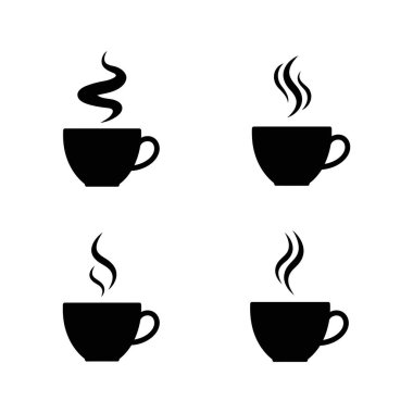 Beyaz arka planda izole kahve fincanı ikonu vektörü. Kahve fincanı vektör simgesi.