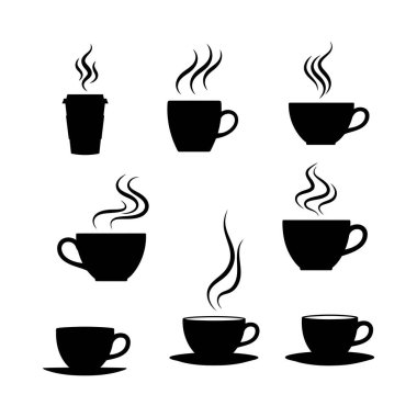 Beyaz arka planda izole kahve fincanı ikonu vektörü. Kahve fincanı vektör simgesi.