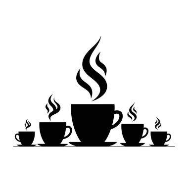 Beyaz arka planda izole kahve fincanı ikonu vektörü. Kahve fincanı vektör simgesi.