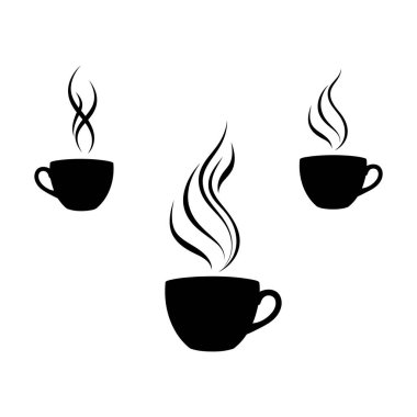 Beyaz arka planda izole kahve fincanı ikonu vektörü. Kahve fincanı vektör simgesi.