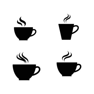 Beyaz arka planda izole kahve fincanı ikonu vektörü. Kahve fincanı vektör simgesi.