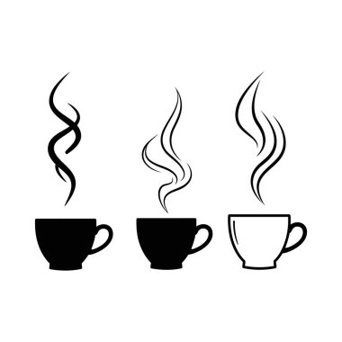 Beyaz arka planda izole kahve fincanı ikonu vektörü. Kahve fincanı vektör simgesi.