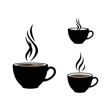 Beyaz arka planda izole kahve fincanı ikonu vektörü. Kahve fincanı vektör simgesi.