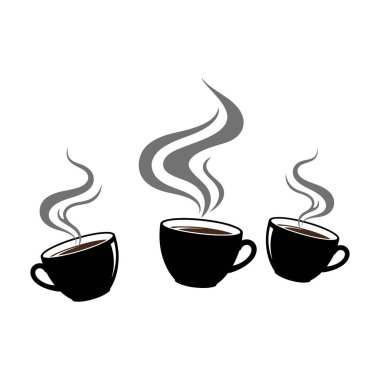 Beyaz arka planda izole kahve fincanı ikonu vektörü. Kahve fincanı vektör simgesi.