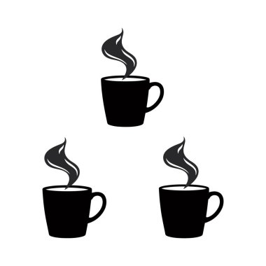 Beyaz arka planda izole kahve fincanı ikonu vektörü. Kahve fincanı vektör simgesi.